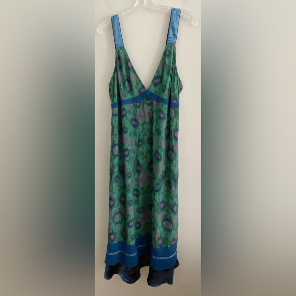 Anthropologie Velvet-Trimmed Slip Midi Dress size L new nwt - Picture 10 of 13